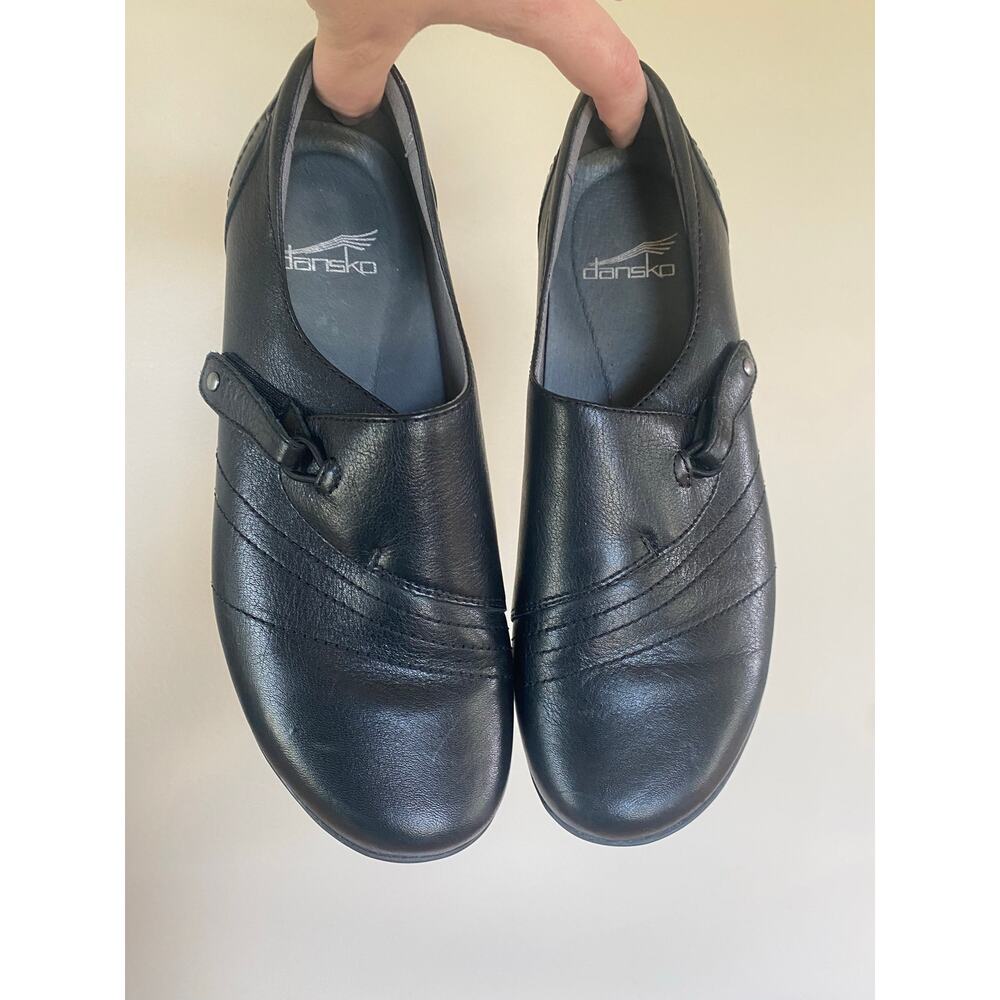 Dansko Franny Slip On Shoes Black Milled Napa Leather 37/ US 6.5-7